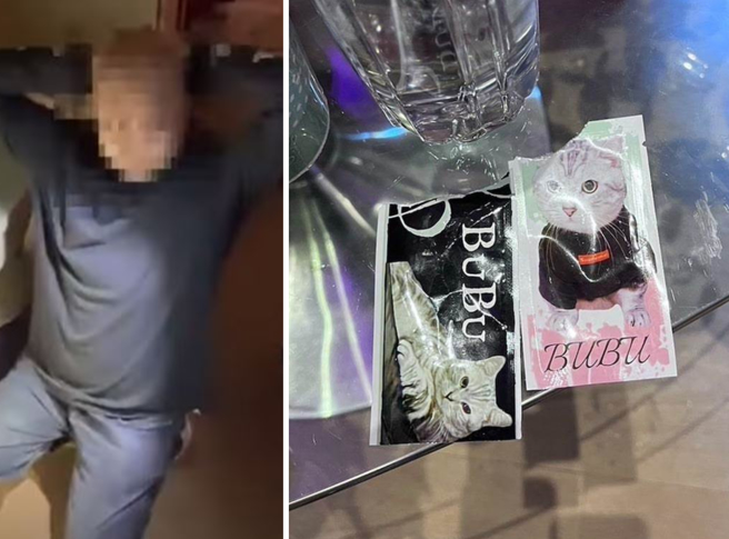 警方在一间汽车旅馆临检时，赫然发现陈在斌与3名毒虫正在开趴，立刻将其压制逮捕，并起获毒品咖啡包11包。（翻摄照片／王惠慧新竹传真）
★《中时新闻网》关心您：保护自己、远离毒品！