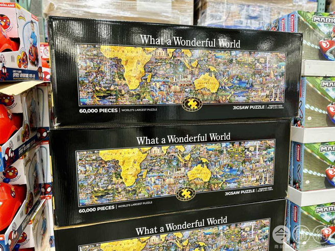 一名网友日前在好市多购买6万片巨无霸拼图回家。(翻摄自Costco好市多 商品经验老实说FB)