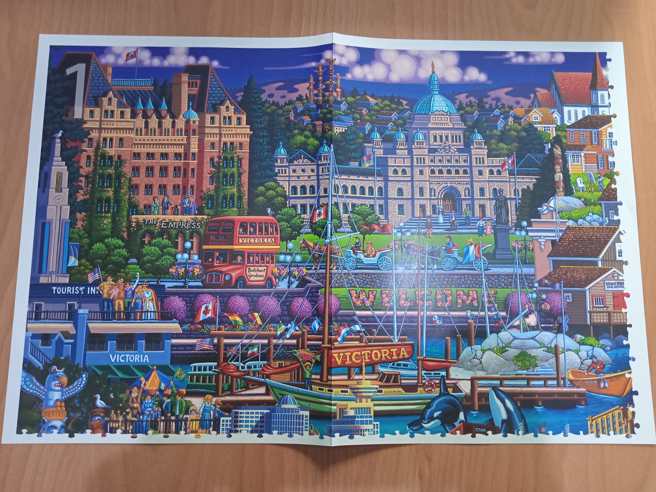 原PO打开发现拼图是切成60份，每份1千片。(翻摄自Costco好市多 商品经验老实说FB)