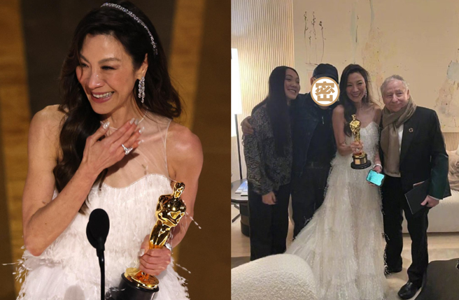 李連杰親自到場祝賀楊紫瓊封后。(圖／路透社、擷取自微博）