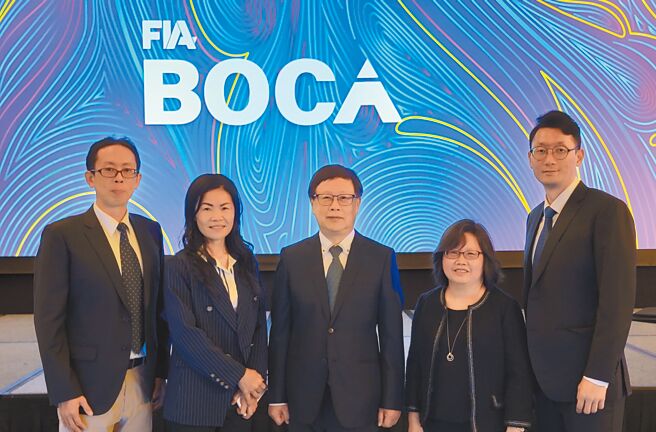 期交所董事长吴自心（中）率团，赴美参加期货业协会（FIA）年会。图／期交所提供