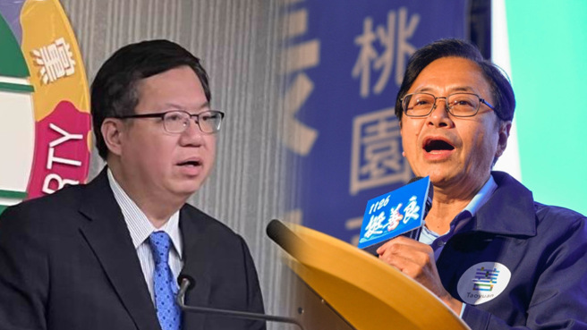 郑文灿(左)任内留下不少工程争议，在张善政(右)掌管桃园新市府后一一爆出。（资料照合成）