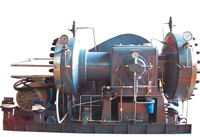 元寧企业制造的膜片式压缩机採金属膜片压缩，应用产业涵盖氢能产业、绿能产业、气体制造业、高科技相关产业、化工与石化业…等。图／元寧提供