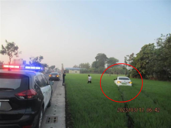 清晨疲勞駕駛，網友驚呼一秒到「田中」。(警方提供)
