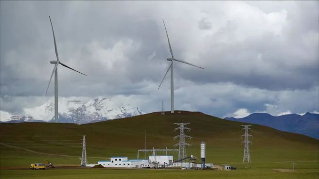 三峡集团宣布，三峡西藏措美哲古风电场到3月15日累计发电量已突破1亿千瓦小时。（图／科技日报）
