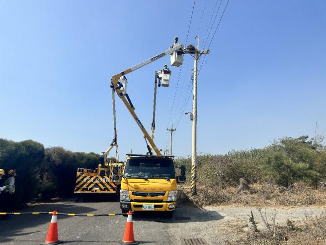 民眾若看到动物在电线杆上筑巢，务必要通报台电，如此不仅能减少停电事故的发生，亦是帮助动物找到其他更安全合适筑巢的地方。(台电高雄区处提供)