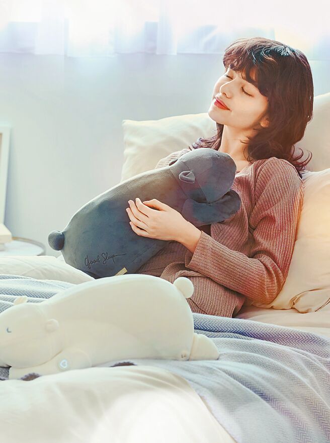 台隆手创馆Lourdes晚安熊睡眠机能抱枕，2880元。（台隆手创馆提供）