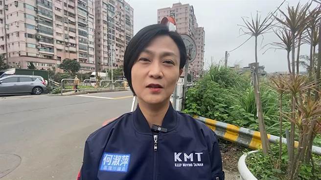 基隆市议员何淑萍表示，除祝福蔡适应外，她也将投入蓝营立委初选，争取民眾支持。（张志康摄）