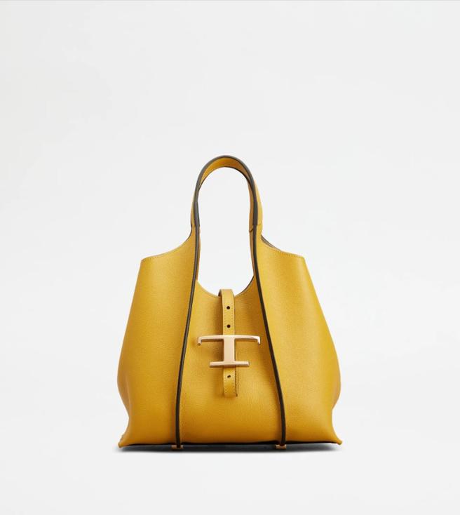 TOD’ST Timeless黄色迷你托特包，6万3300元。（TOD’S提供）