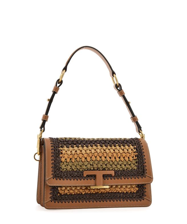 TOD’S T Timeless手工草编肩背包，9万7900元。（TOD’S提供）