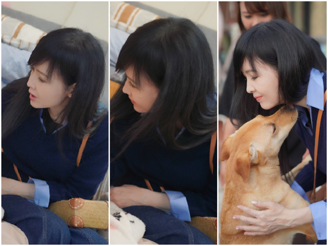 网友发现周慧敏的头顶长出一圈白髮。（图／微博@周慧敏）