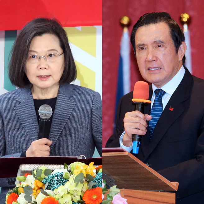 总统蔡英文(左)预计在3月底出访中美洲友邦国家并过境美国，前总统马英九(右)则于3月27日赴陆祭祖。(合成图/中时资料照)