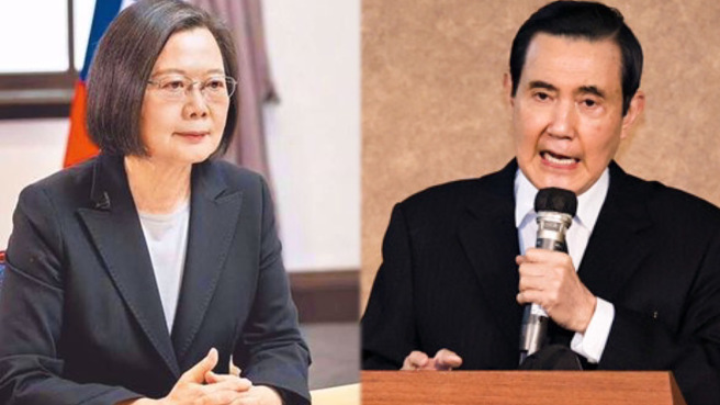 前總統馬英九(右)、總統蔡英文(左)將在3月底分別前往中、美訪問。（合成圖，中時資料照）