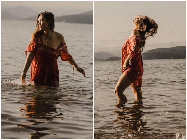 张敏钧分享海边养眼照。（图／IG@yasmineross_）