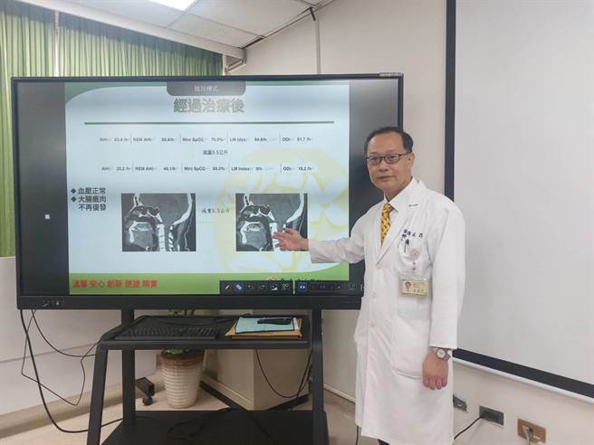 台中医院睡眠中心医师钟威升表示，罹患高血压、心衰竭、缺血性心臟病、心房震颤、脑中风、肺高压的病人中有40至80％患有睡眠呼吸中止症，显见睡眠呼吸中止症与这些疾病大有关连。（台中医院提供／潘虹恩台中传真）