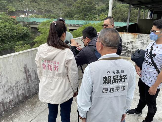 基隆市环保局及相关单位在现场测量分贝。（曾怡芳办公室提供／徐佑升基隆传真）