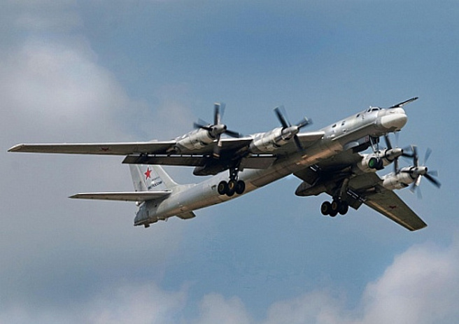 俄羅斯「熊式」（Tu-95MS）戰略轟炸機。（圖波列夫）