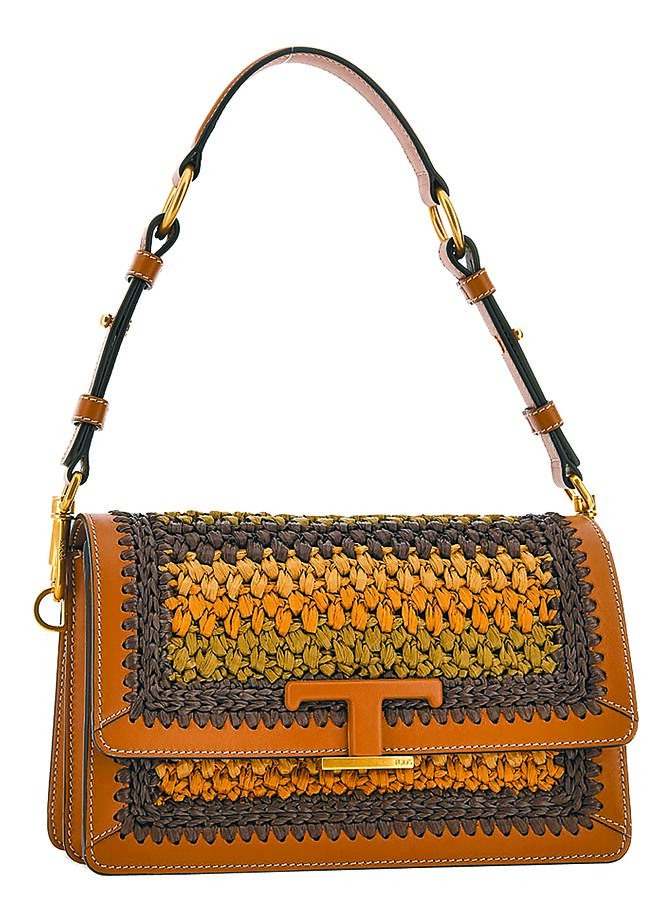 TOD’S T Timeless手工草编肩背包，9万7900元。（TOD’S提供）