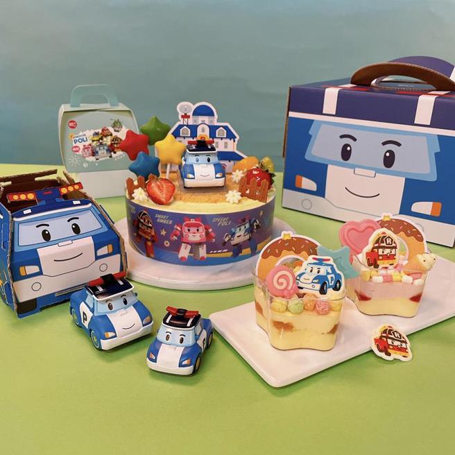 （85度独家取得韩国授权，将于3/23日起推出一款整模波力车子公仔造型蛋糕。图／85度C提供）