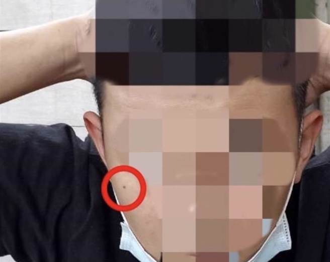 全因脸上一颗痣遭员警戳破谎言。（翻摄照片／高雄洪靖宜传真）