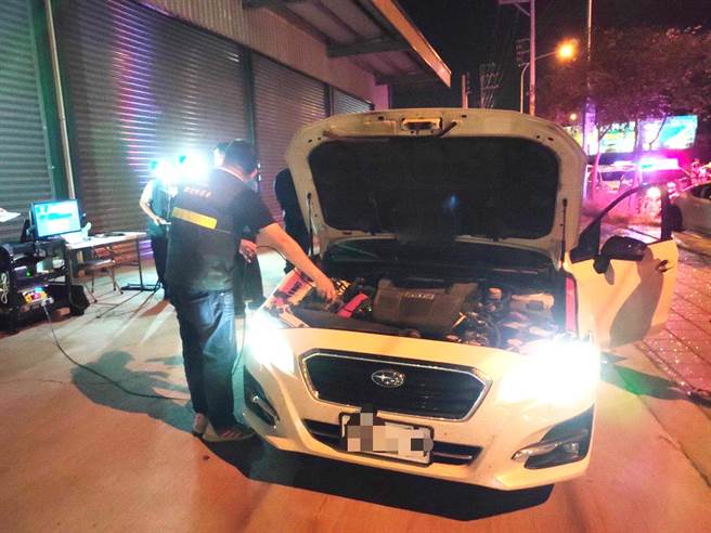 大甲警分局22日晚上8-10时，在后里区甲后路二段与后科路三段路口，採封闭式路检，结合环保局及监理站实施噪音检测，规画执行防制危险驾车勤务。(警方提供)