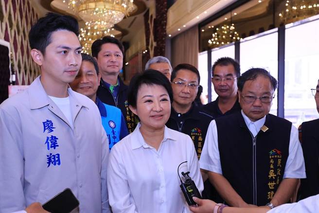 台中市长卢秀燕今天受访表示，类黄灯跟普通灯号的区别还需再向中央询问。（市府提供／张亦惠台中传真）