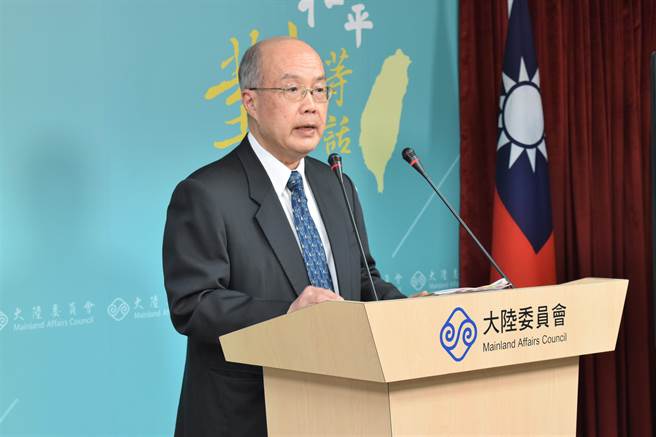 陆委会副主委詹志宏23日主持例行记者会。（陈冠宇摄）