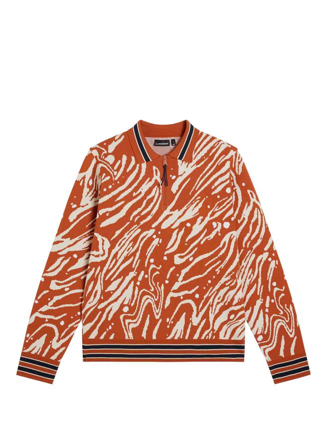 斑马迷彩缇花长袖Polo，8480元。（J.LINDEBERG提供）