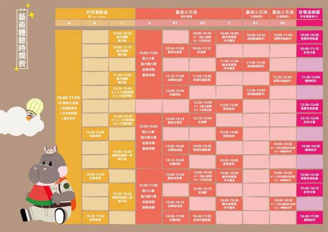 新竹市儿童艺术节活动内容及节目表。（新竹市政府提供／王惠慧新竹传真）