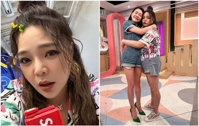 小甜甜上小S的节目，被网友发现变瘦很多。（图／FB@小甜甜）