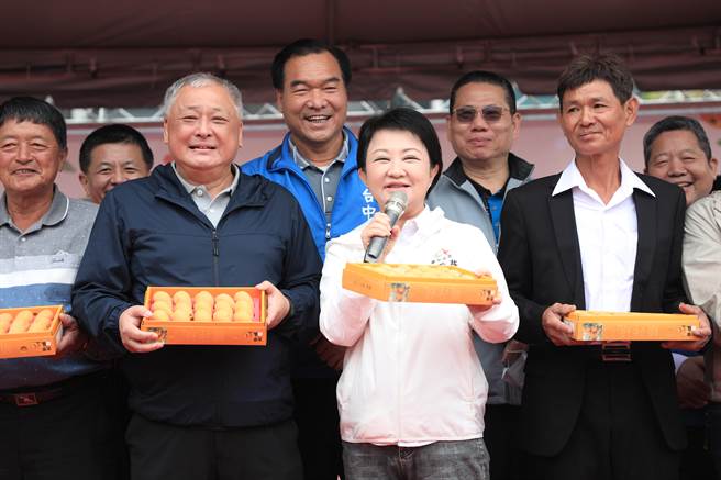台中市长卢秀燕上午出席台中市枇杷农特产品产业文化活动。（冯惠宜摄）