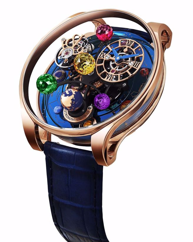 Jacob&Co.以太阳系为灵感打造的Astronomia Solar陀飞轮腕表。（Jacob&Co.提供）