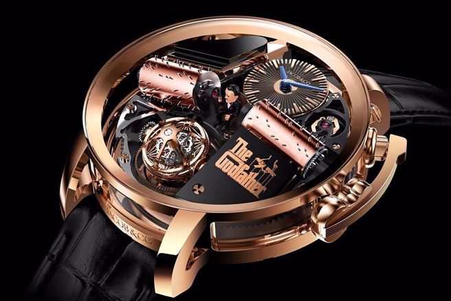 Jacob&Co.的Opera Godfather教父音乐盒腕表，可听到《教父》电影主题曲。（Jacob&Co.提供）