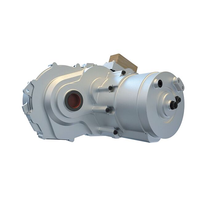 富田电机在今年台南自动化展主展「3合1动力总成」。图／富田电机提供