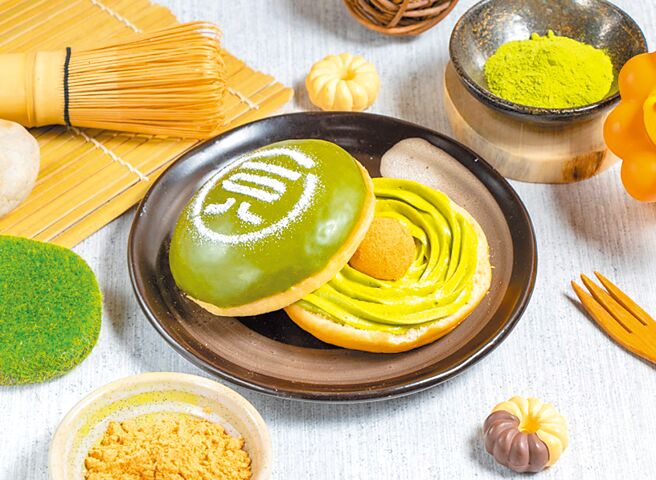 Mister Donut新推「一○八抹茶茶廊抹茶蕨饼巧贝」60元。（Mister Donut提供）