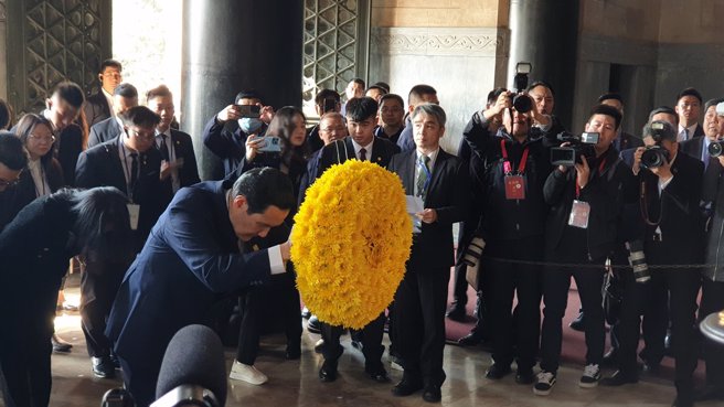 前总统马英九上月28日上午前往南京中山陵拜谒。（中时资料照，蓝孝威摄）