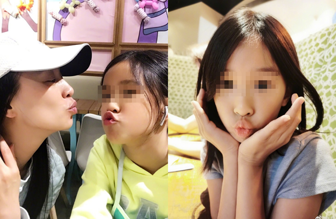 張庭曾曬出和女兒Angela合影。（圖／翻攝自張庭微博）