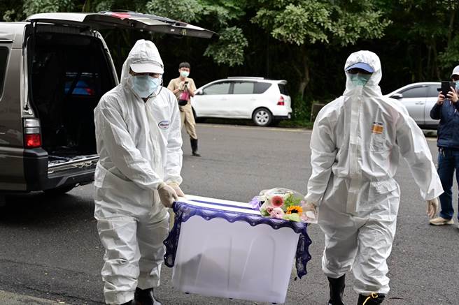 桃园市政府将东非狒狒尸体送抵动物园 。（林务局提供）