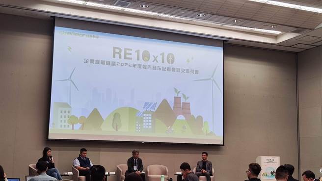 绿色和平在2020年发起「RE10X10」倡议，盼2025年达到10％绿电、2050年使用100％绿电，但却发现由于绿电目标连年跳票，扣除台电与台积电採购后，全台绿电仅有1.56％进入自由市场。（林良齐摄）