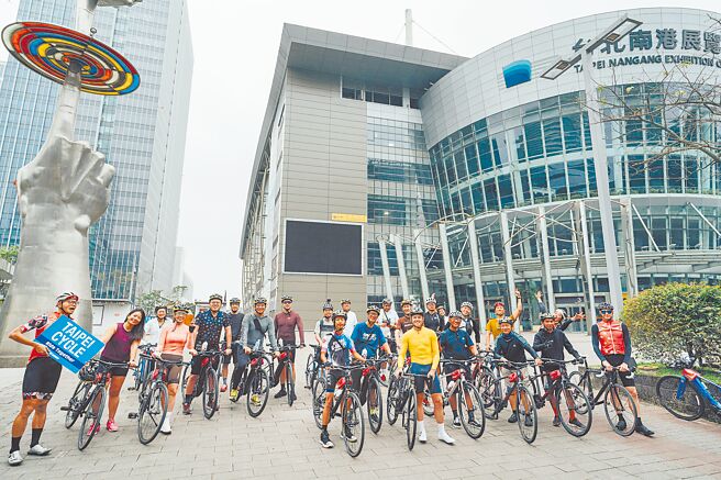 「TAIPEI CYCLE」首次试办的国际买主骑行活动，获好评。图／贸协提供
