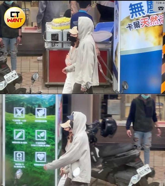 待了足足20分之久，离开时曹佑寧主动伸手要和王净牵手，两人十指紧扣甜蜜离去。（图／本刊摄影组）