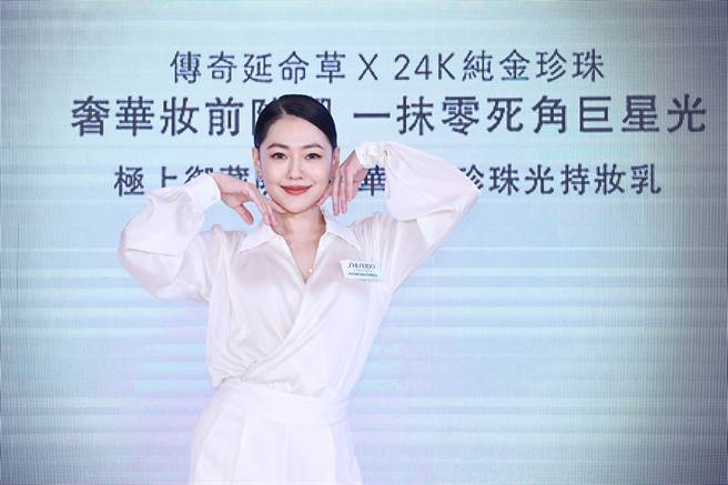 小S（徐熙娣）今天出席资生堂保养品代言活动，皮肤超啵亮。（罗永铭摄）