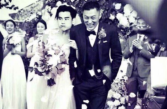彭于晏把余文乐爱妻王棠云的脸P成自己。(图/微博)
