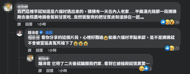 桃园一名网友表示，当初狒狒跑到妻子老家农地偷吃水果，之后将果皮与剩渣排列得整整齐齐，就知道是六福村跑出来的。(图／黄扬明脸书)