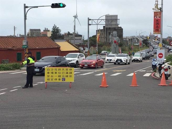 白沙屯拱天宫预计4月1日8时至4月5日17时止，将实施交通管制。（通霄警分局提供／李京升苗栗传真）