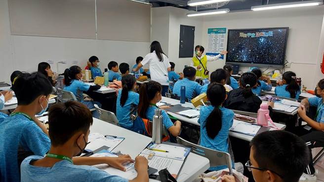 北回二馆太空教育馆一日游学课程，首梯由港墘国小6年级学生率先参与。（嘉义县科学教育中心提供／邱显诚嘉义传真）