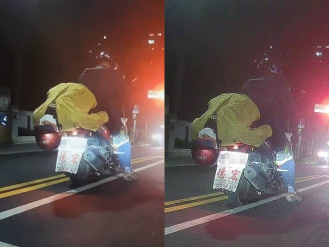 据悉该名男子是名70岁身障人士，因下半身无法出力，坐后座时无法挺直腰椎，只能靠身体和手扶着车身，骑士回应当时只是短程载对方回家换车。（翻摄自脸书「重机车友❘各区路况天气、资讯分享中心」）