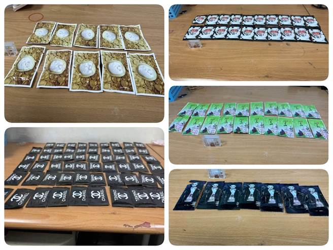 警方查獲116包毒品果汁包。（翻攝照片／林郁平台北傳真）