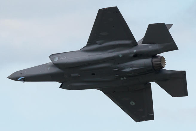 荷兰皇家空军F-35隐形战机的资料照。（达志影像/Shutterstock）