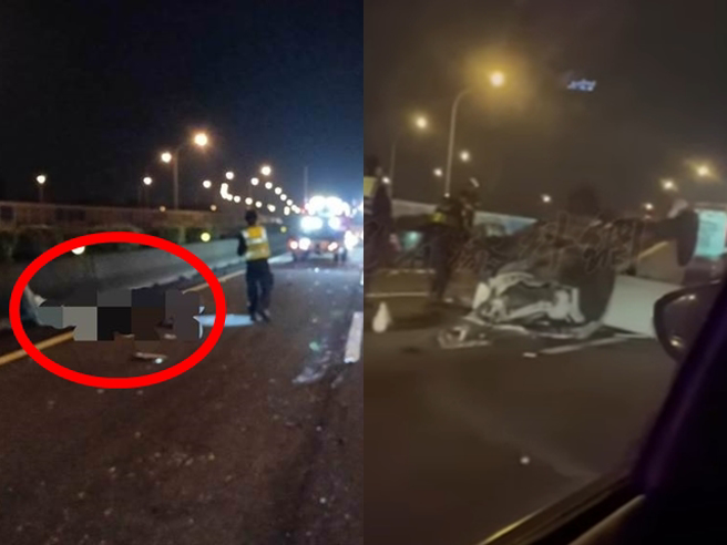 警方发现车内未有繫安全带痕迹，疑似2人均未繫安全带；据了解女性死者年仅22岁、男性死者则21岁，警方已通知家属到案。（翻摄照片）